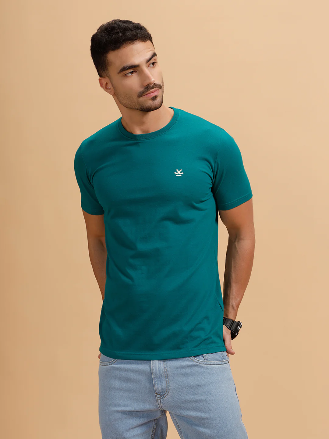 Solid Regular Fit T-Shirt | Dark Green