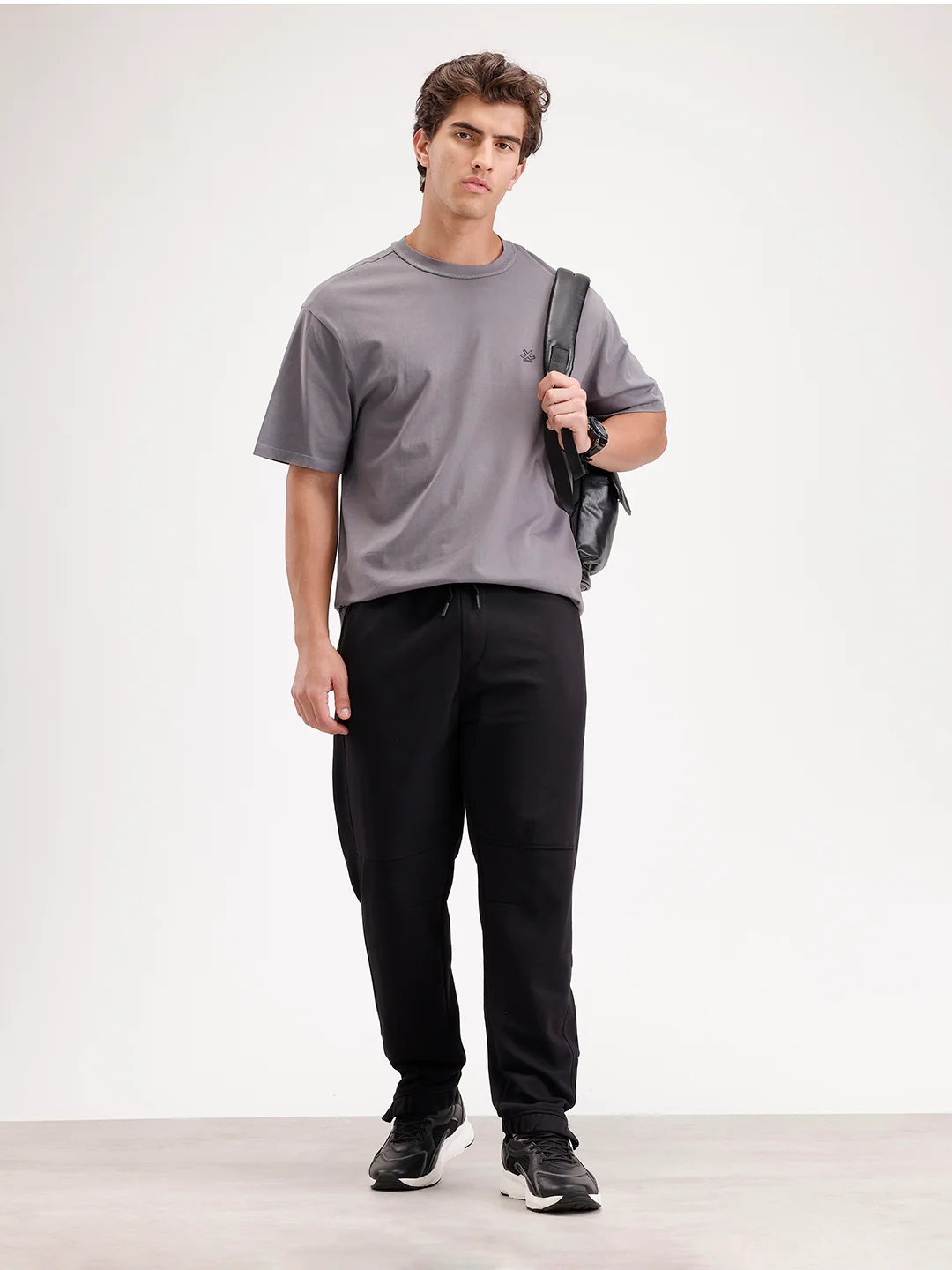 Solid Relaxed Fit Joggers | Black - Image 2