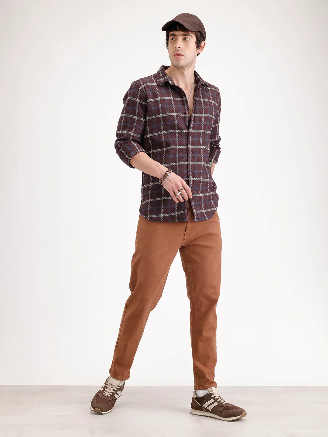 Solid Skinny Crop Denim Jeans | Brown - Image 2