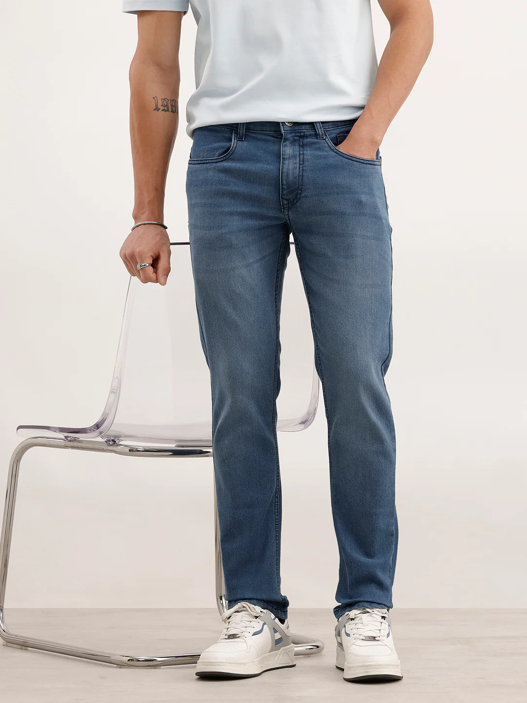 Solid Slim Fit Denim Jeans | Blue