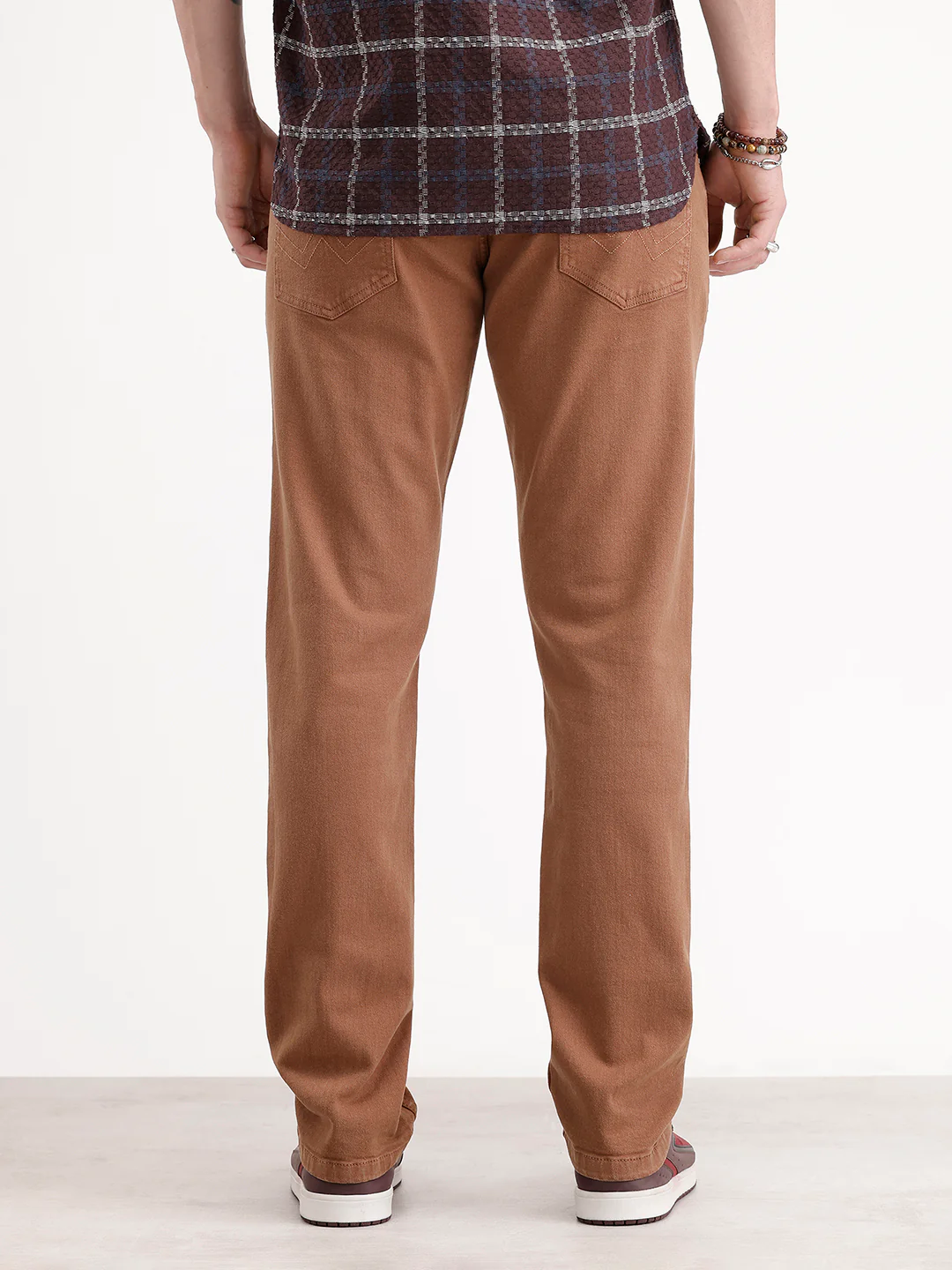 Solid Slim Fit Denim Jeans | Brown - Image 3