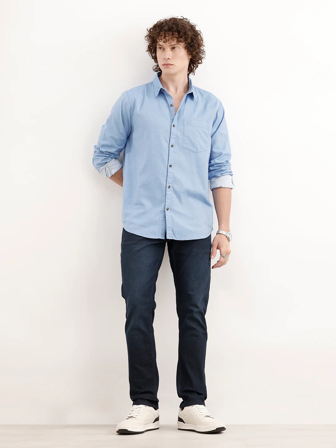 Solid Slim Fit Denim Jeans | Dark Blue - Image 2
