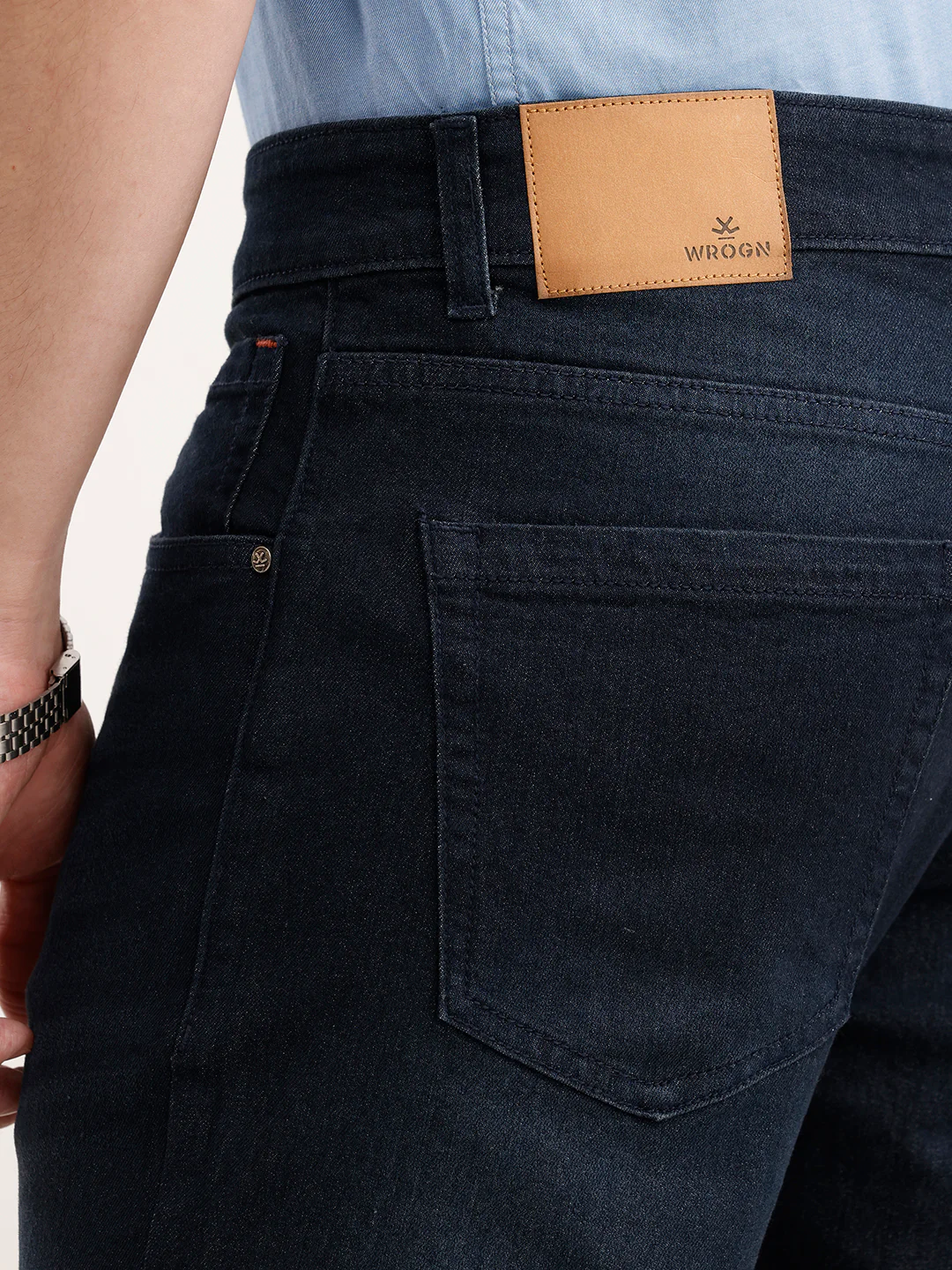Solid Slim Fit Denim Jeans | Dark Blue - Image 6