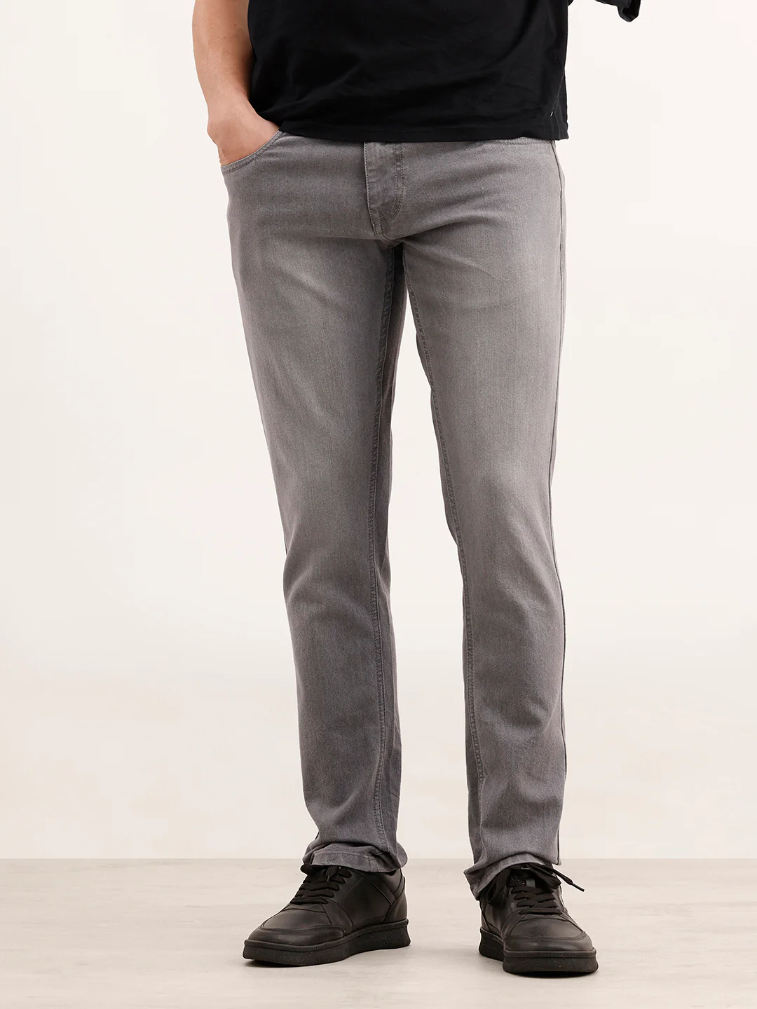 Solid Slim Fit Denim Jeans | Grey