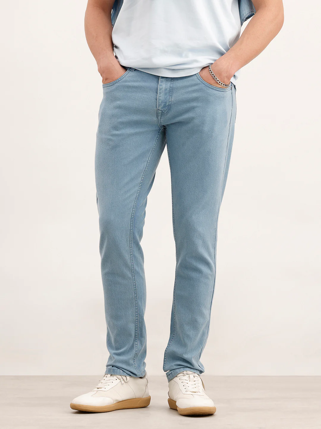 Solid Slim Fit Denim Jeans  | Light Blue