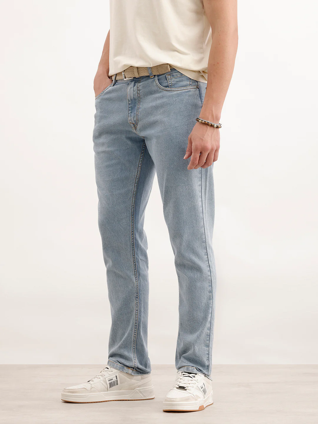 Solid Slim Fit Denim Jeans | Light Blue
