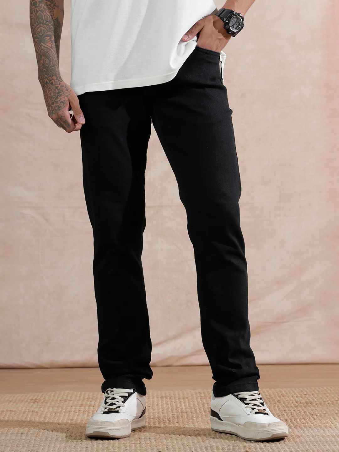 Solid Slim Fit Jeans | Black