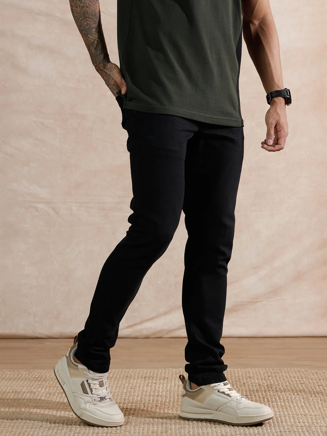 Solid Slim Fit Jeans | Black