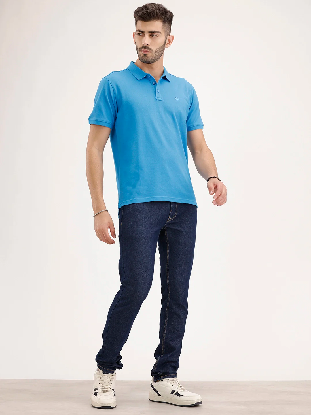 Solid Slim Fit Polo T-Shirt | Blue - Image 2