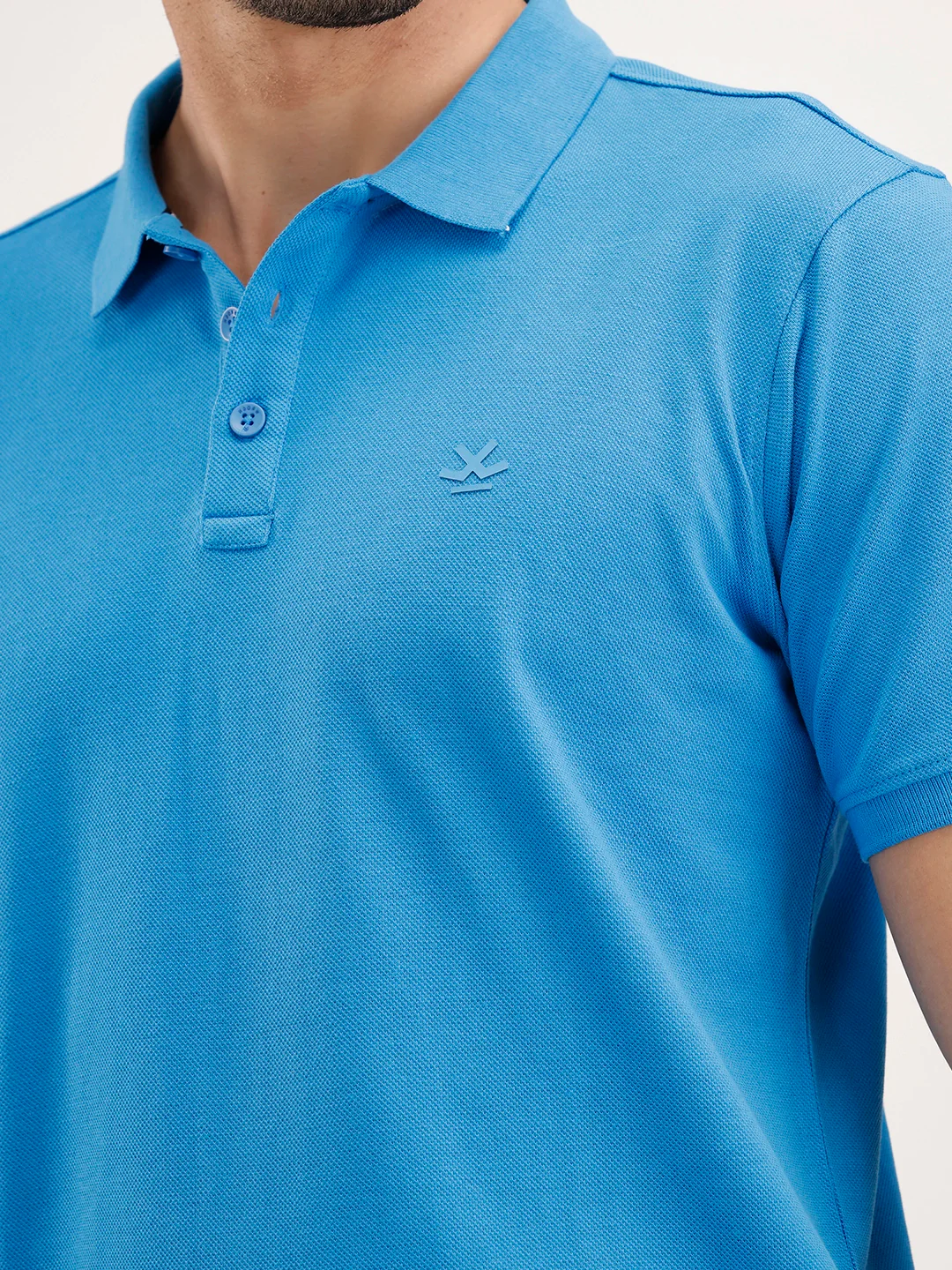 Solid Slim Fit Polo T-Shirt | Blue - Image 5