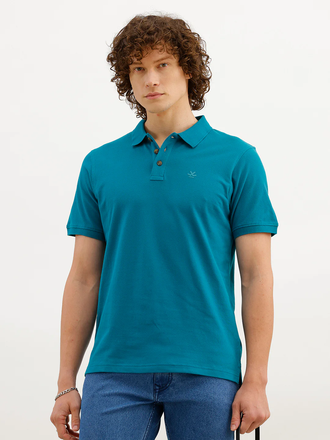 Solid Slim Fit Polo T-Shirt | Dark Green