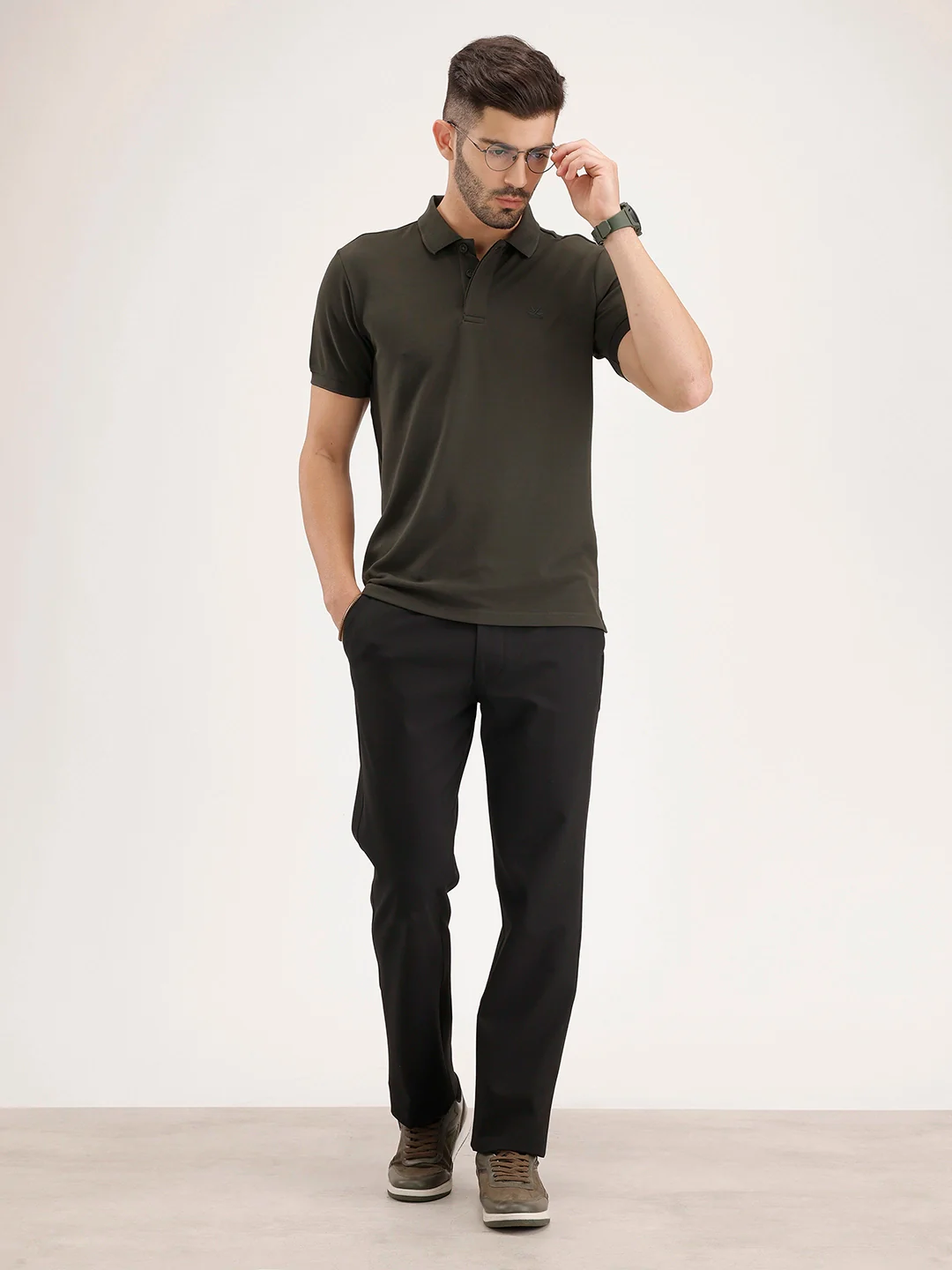 Solid Slim Fit Polo T-Shirt | Green - Image 2