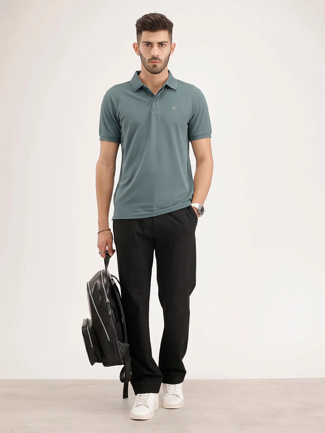Solid Slim Fit Polo T-Shirt | Grey - Image 2