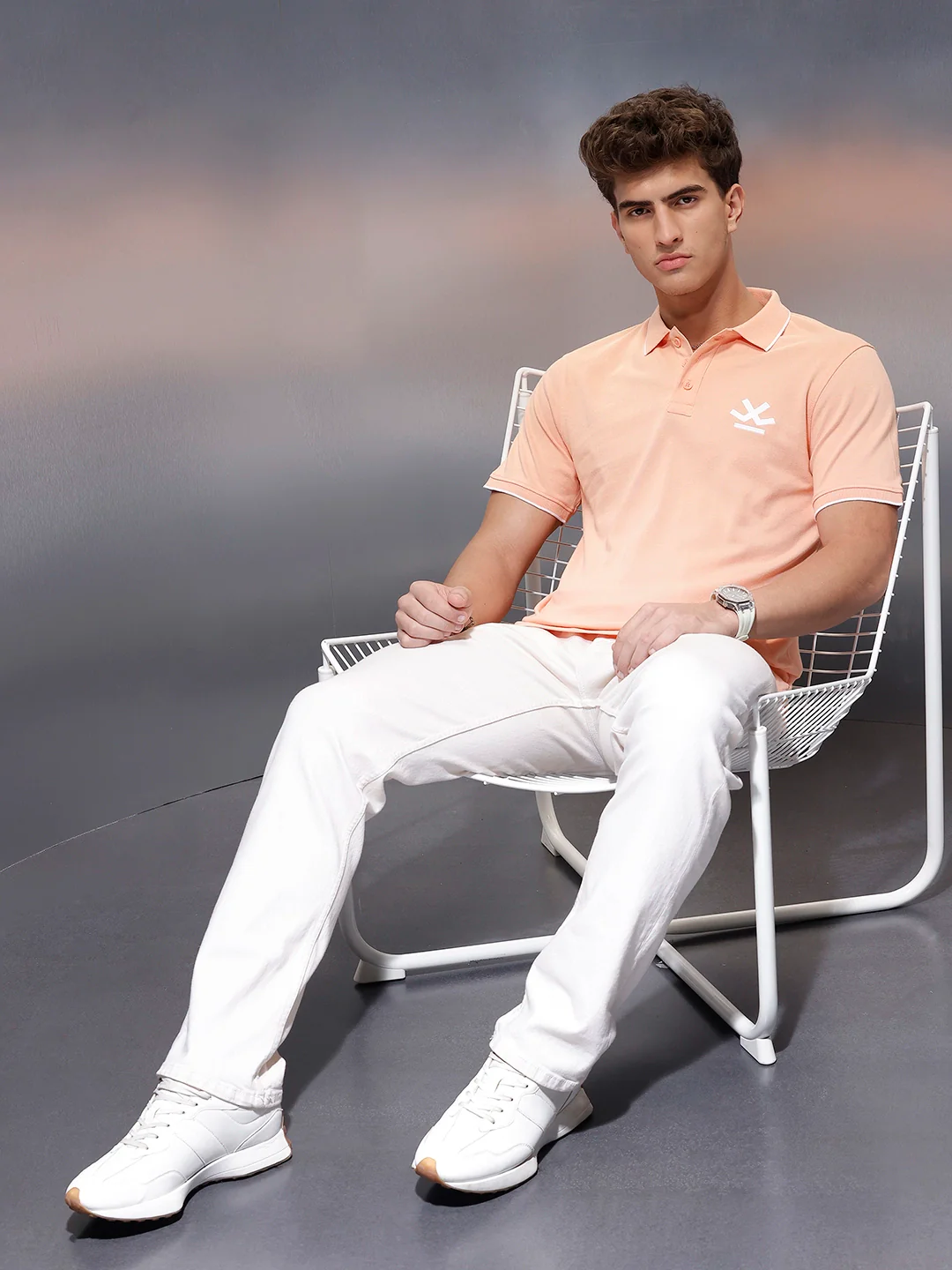 Solid Slim Fit Polo T-Shirt | Orange - Image 4