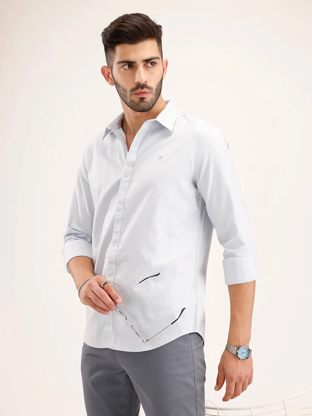 Solid Slim Fit Shirt | Light Blue