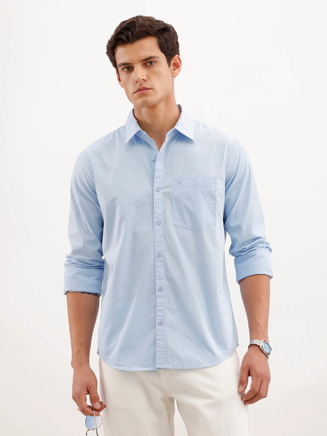 Solid Slim Fit Shirt | Light Blue