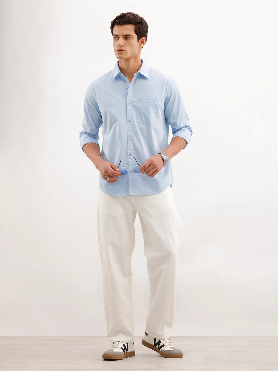 Solid Slim Fit Shirt | Light Blue - Image 2