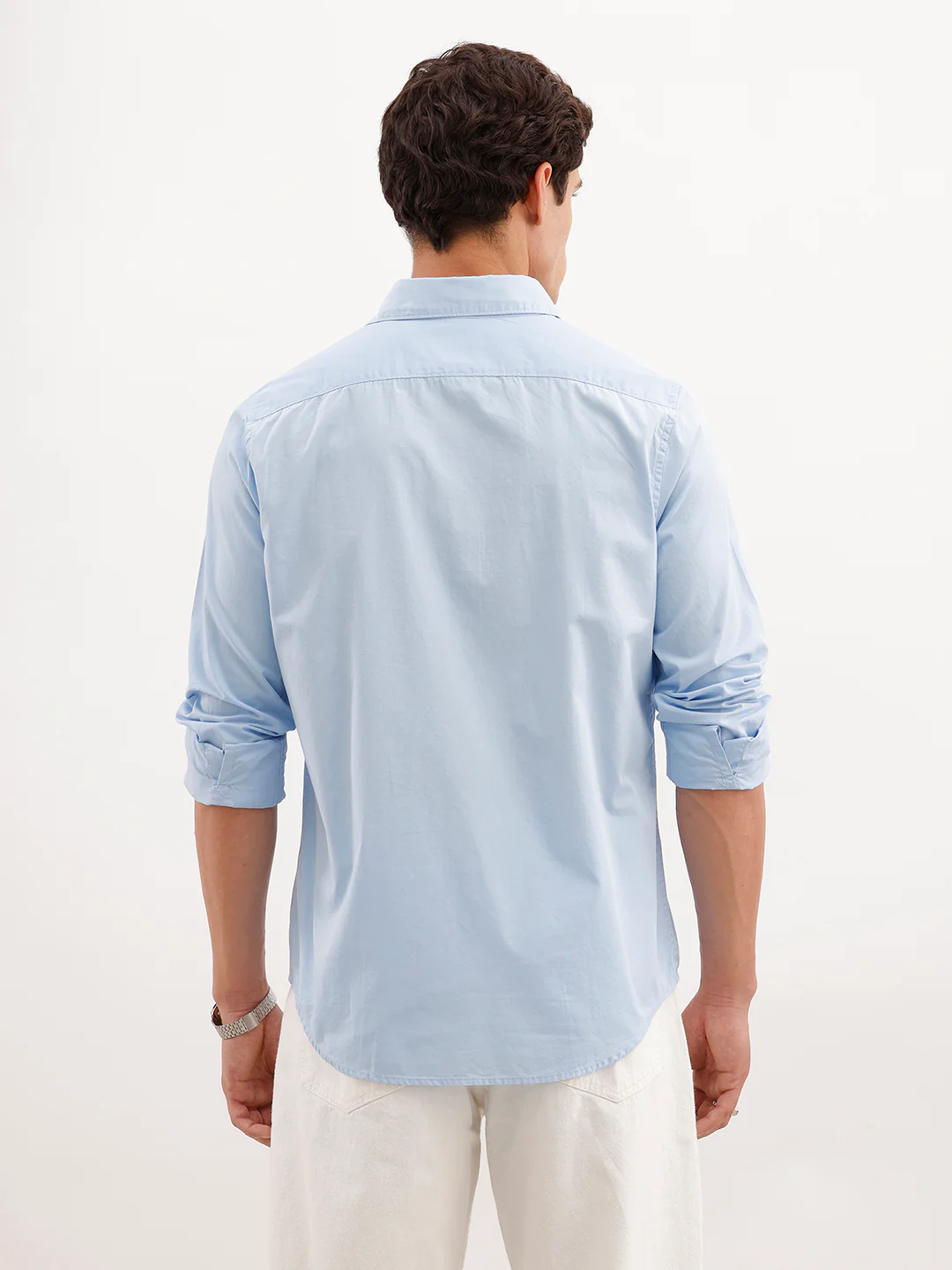 Solid Slim Fit Shirt | Light Blue - Image 3