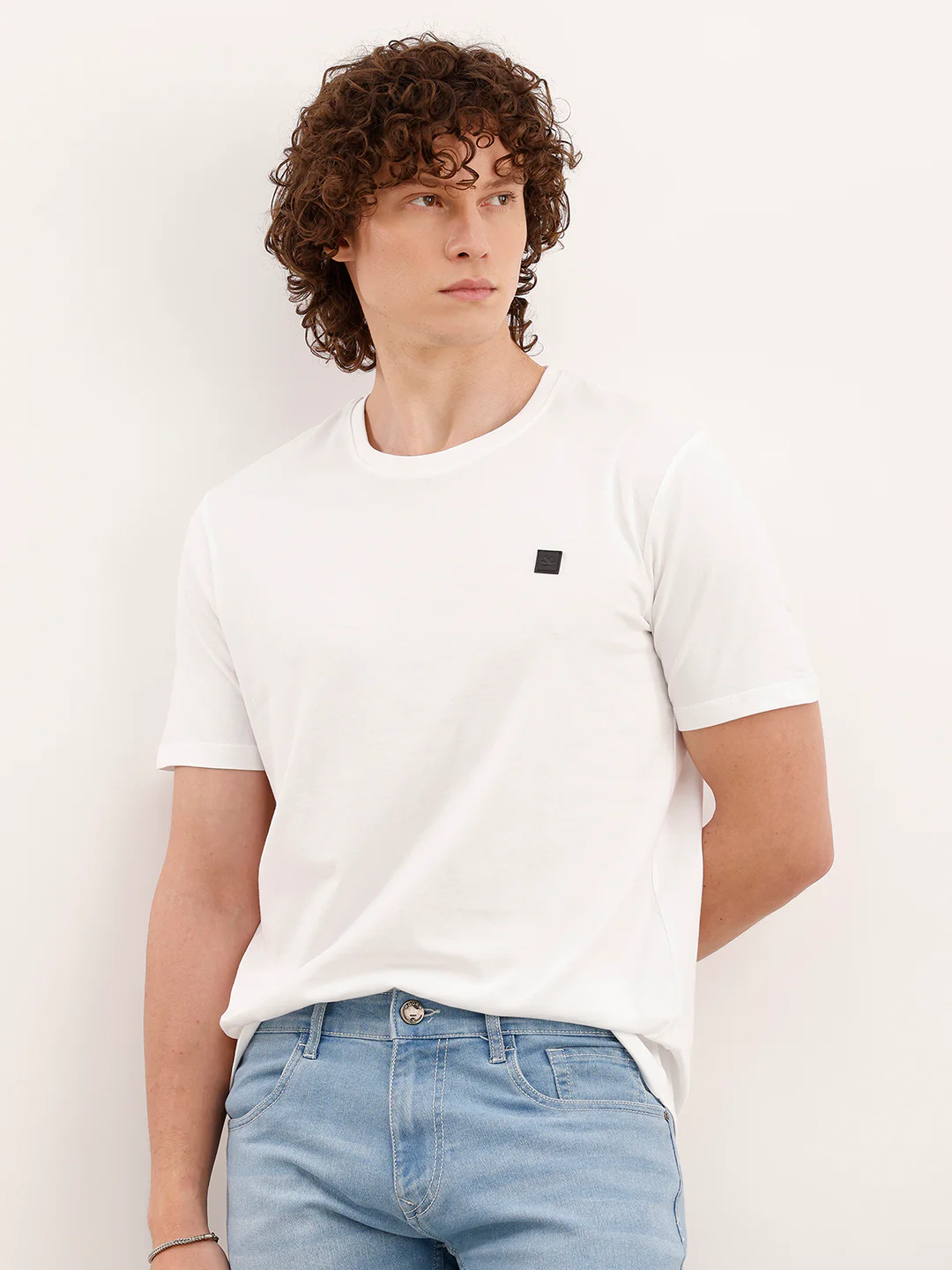 Solid Slim Fit T-Shirt  | White