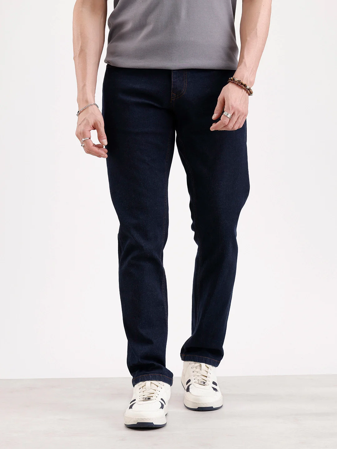 Solid Straight Fit Denim Jeans | Blue