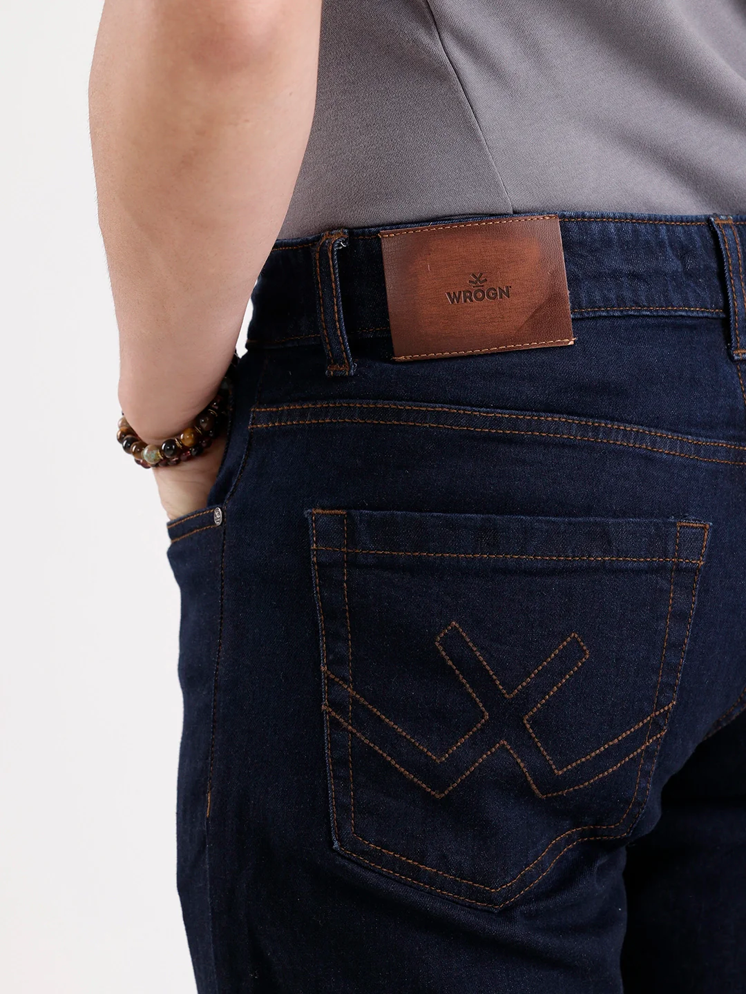 Solid Straight Fit Denim Jeans | Blue - Image 5