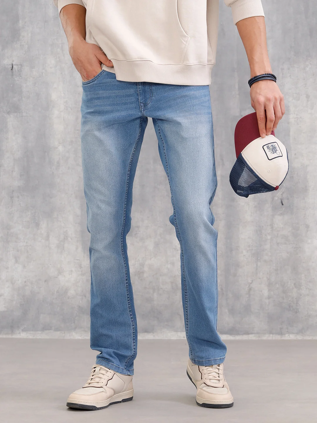 Staright Fit Mid Washed Jeans I Midstone