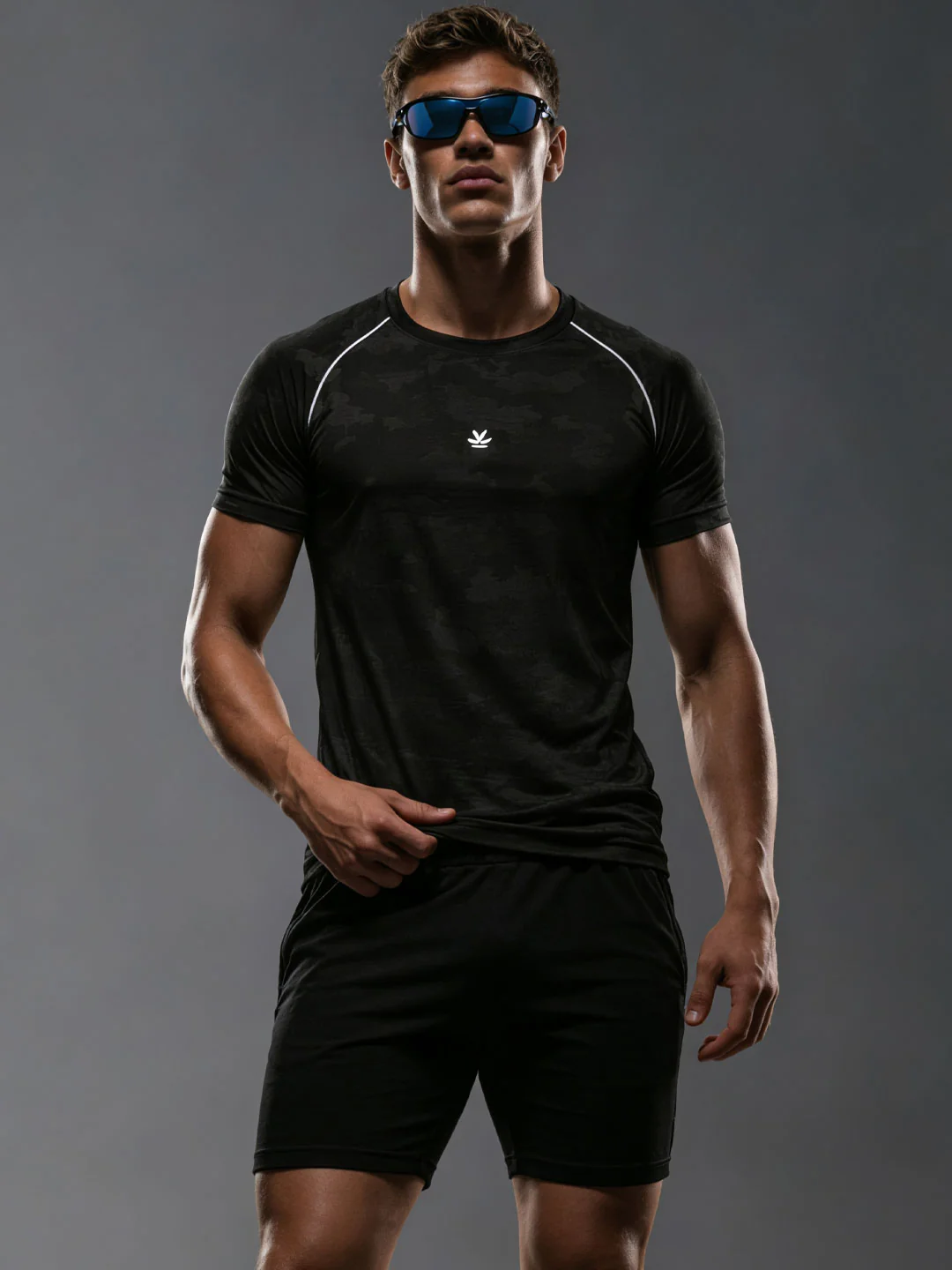 Stealth Camo Active Tee | Black