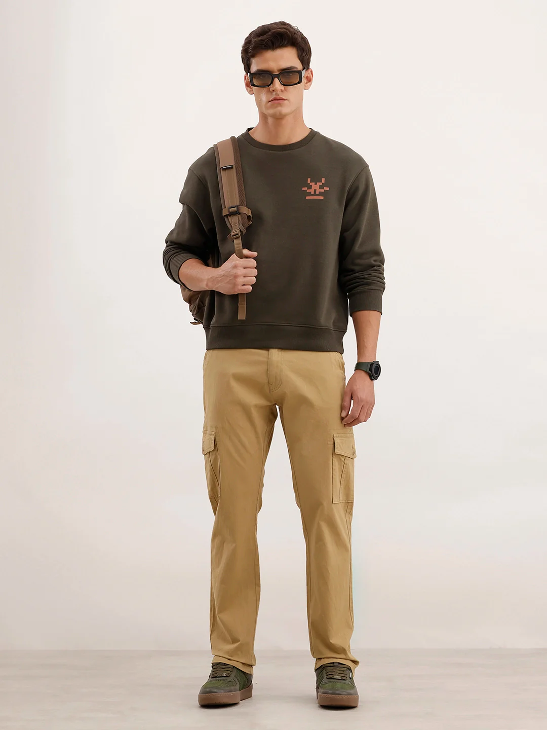 Straight Fit Cargo Trouser | Khaki - Image 2