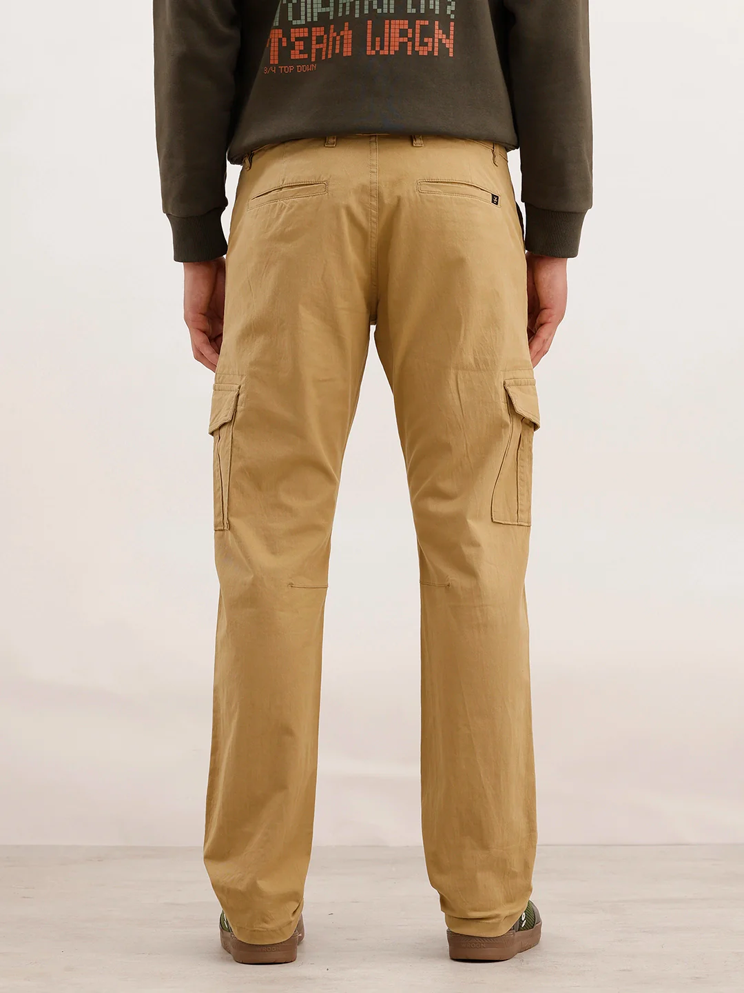 Straight Fit Cargo Trouser | Khaki - Image 3