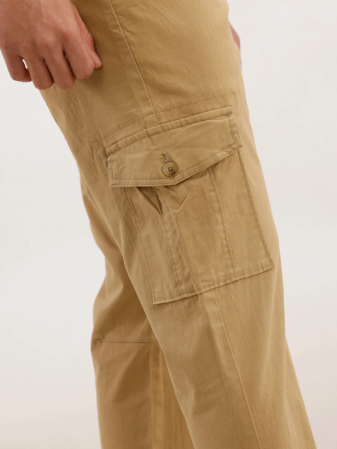 Straight Fit Cargo Trouser | Khaki - Image 5