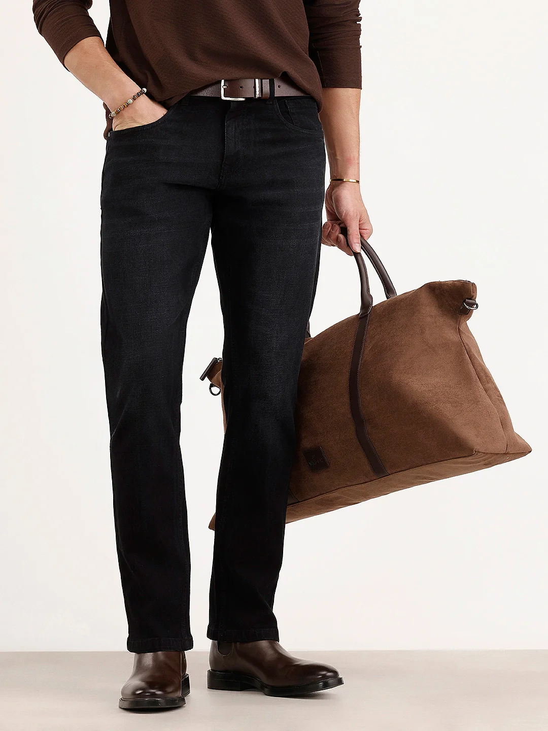 Straight Fit Denim Jeans | Black