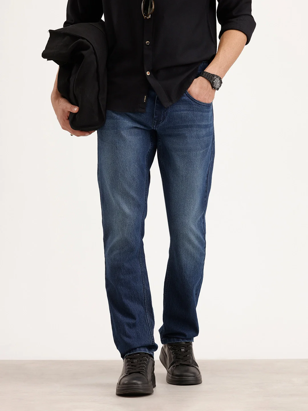 Straight Fit Denim Jeans | Blue