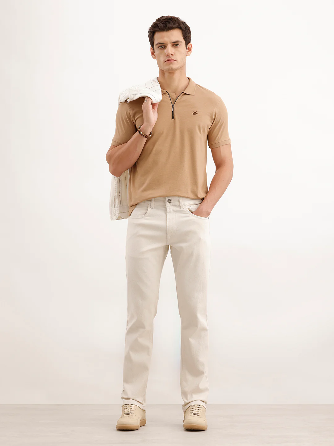 Straight Fit Denim Jeans | Ecru - Image 2