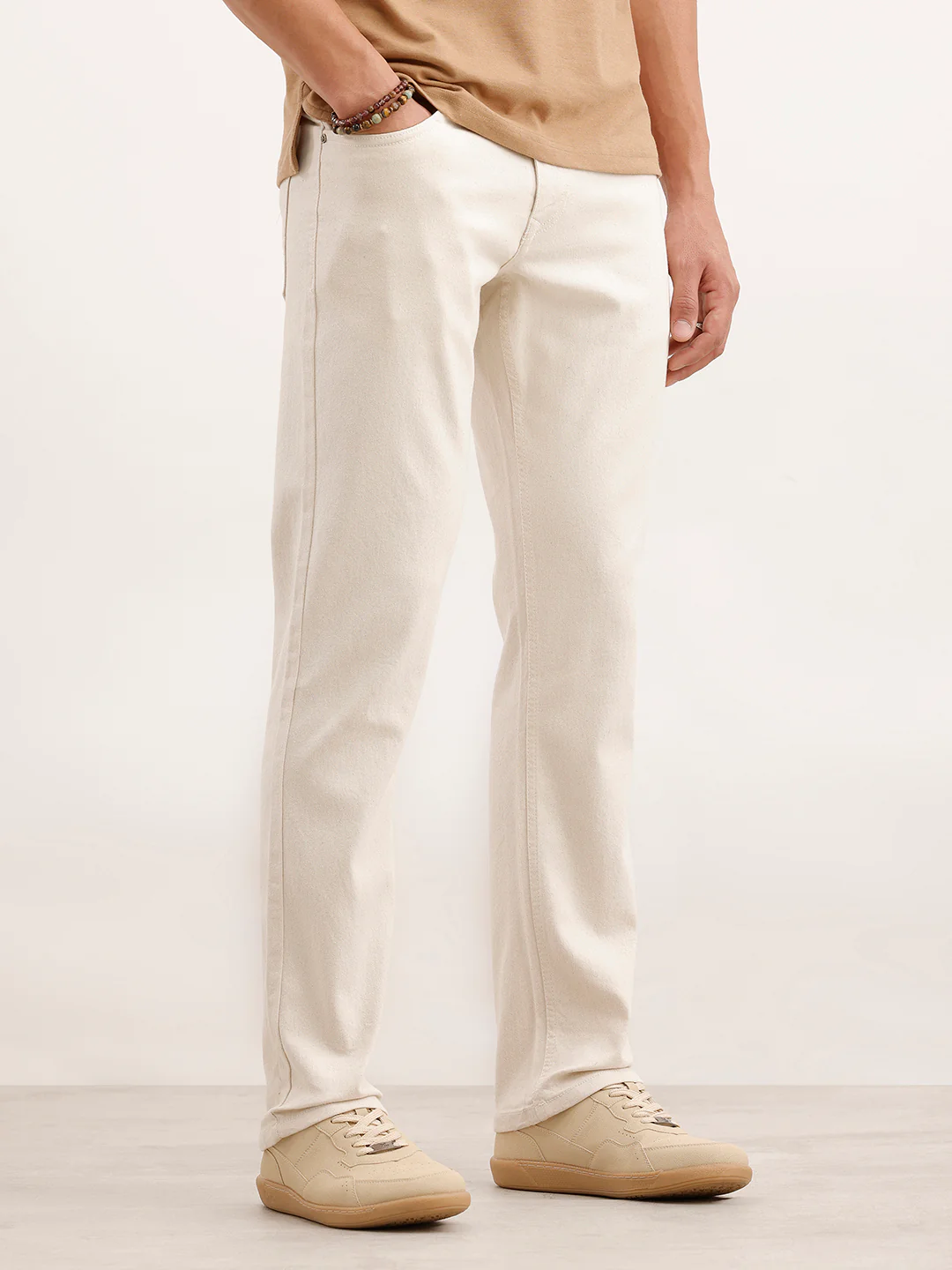Straight Fit Denim Jeans | Ecru - Image 4