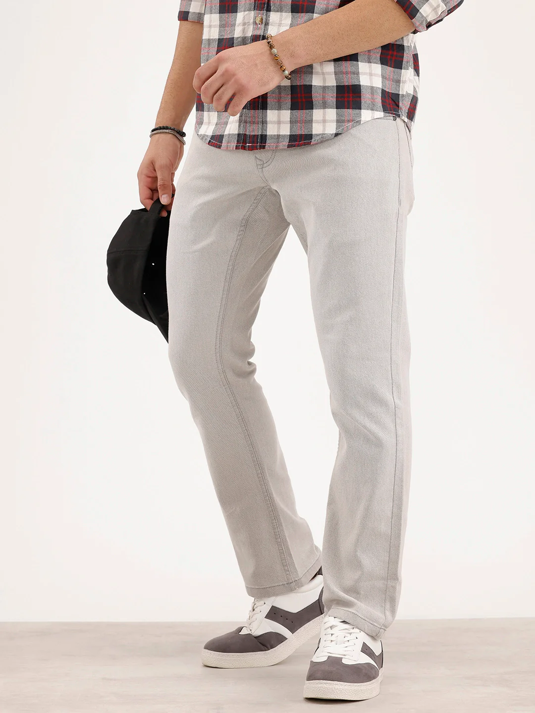 Straight Fit Denim Jeans | Grey