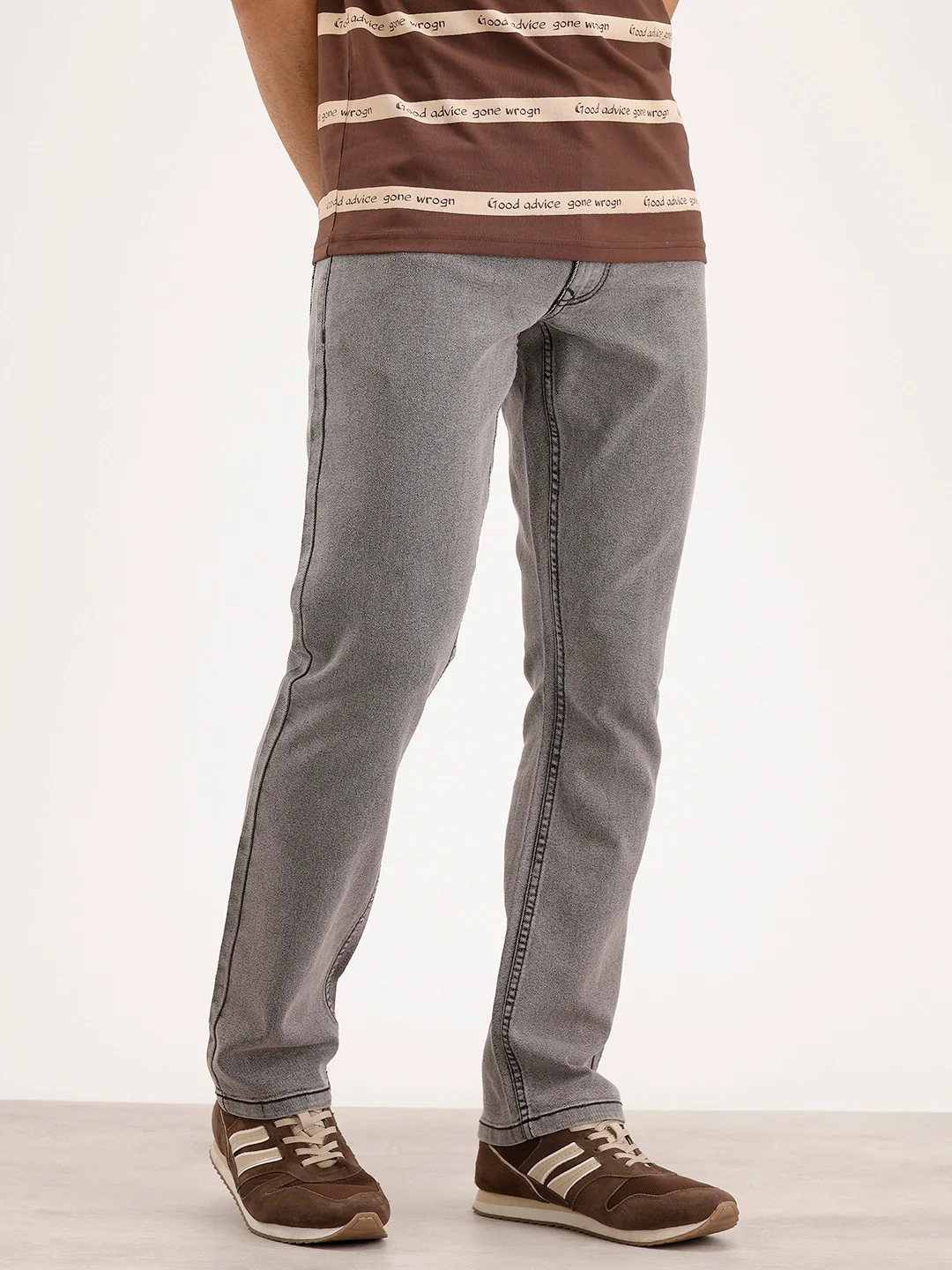 Straight Fit Denim Jeans | Grey - Image 4