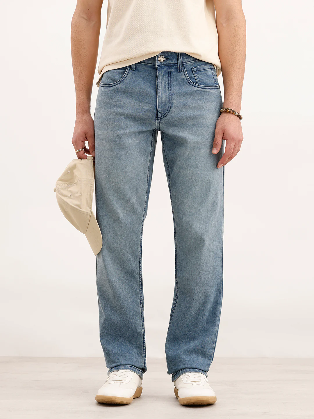 Straight Fit Denim Jeans | Light Blue