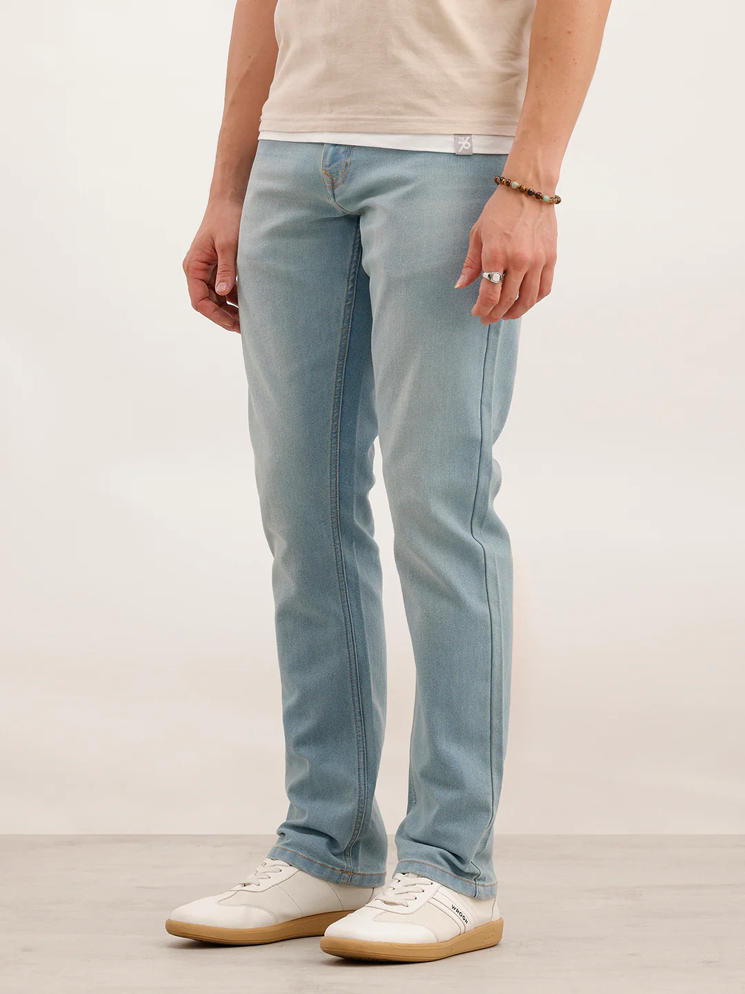 Straight Fit Denim Jeans | Light Blue - Image 4
