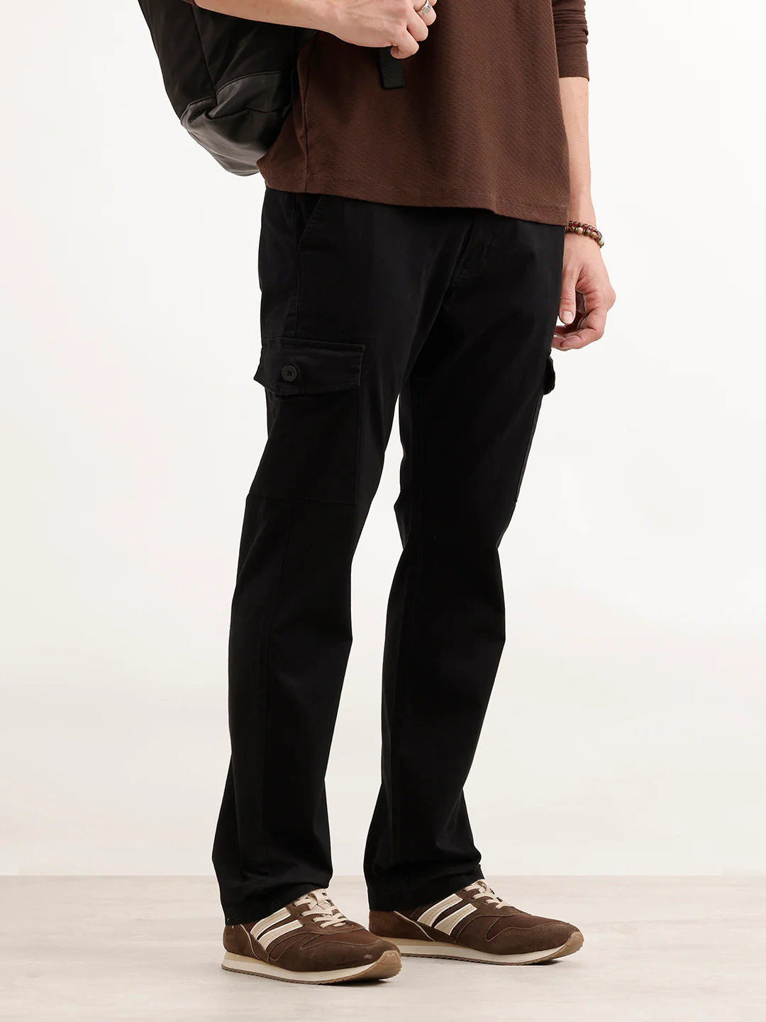 Straight Fit Mens Trouser | Black
