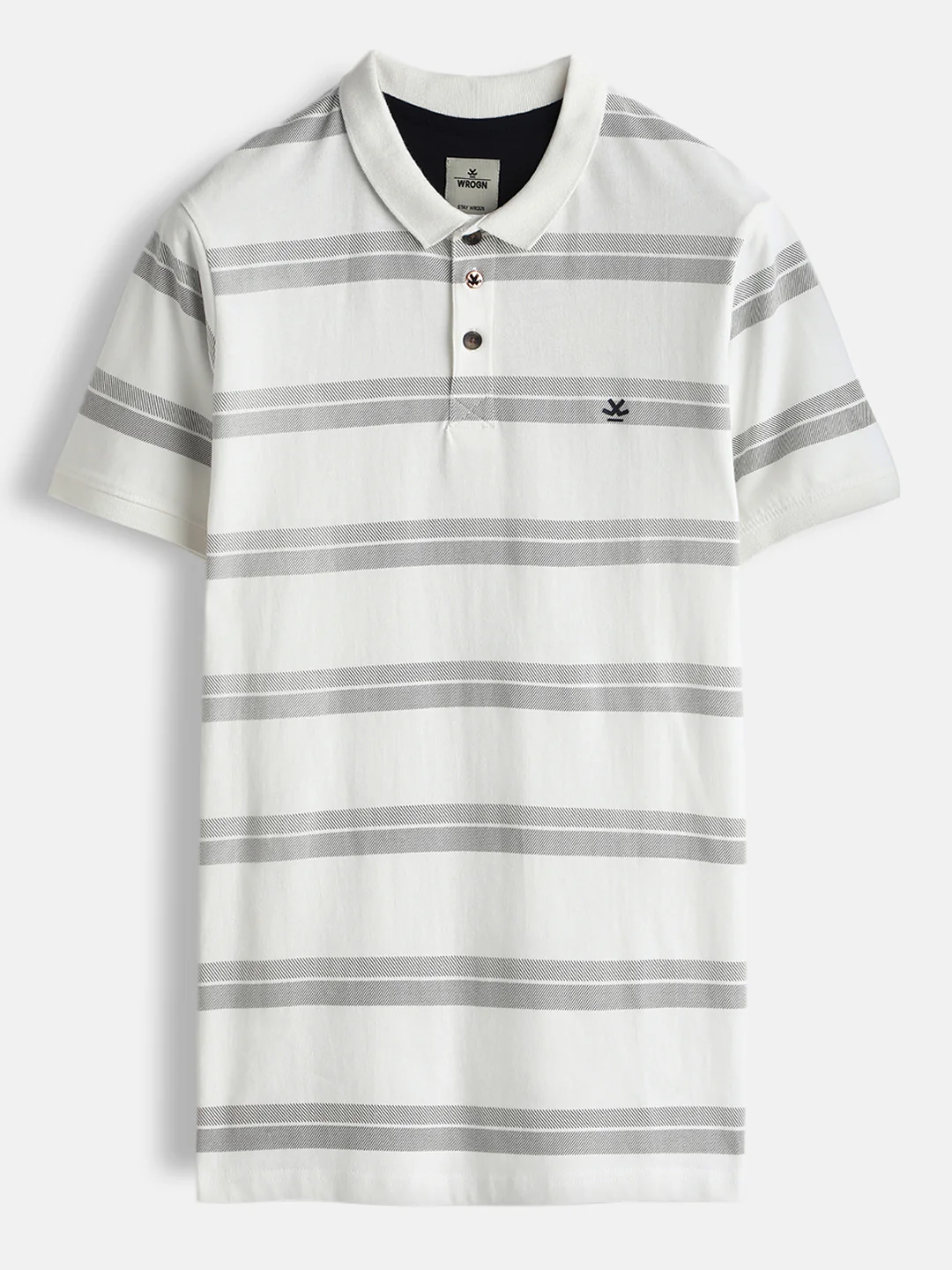 Striped Slim Fit Polo T-Shirt | Off White