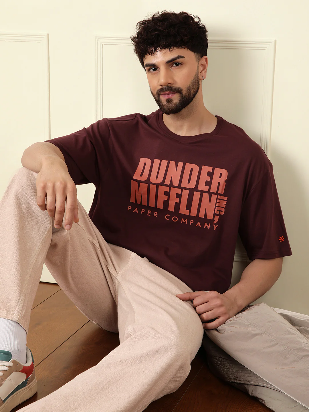 The Office - Wine Dunder Mifflin Printed T-Shirt