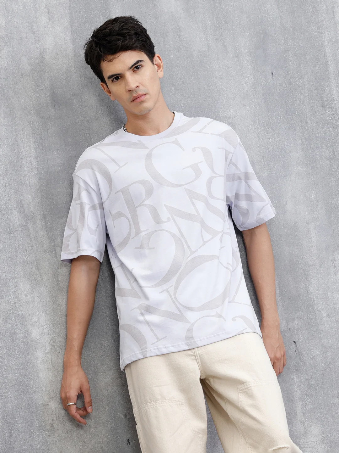 Typography AOP T-Shirt | Purple