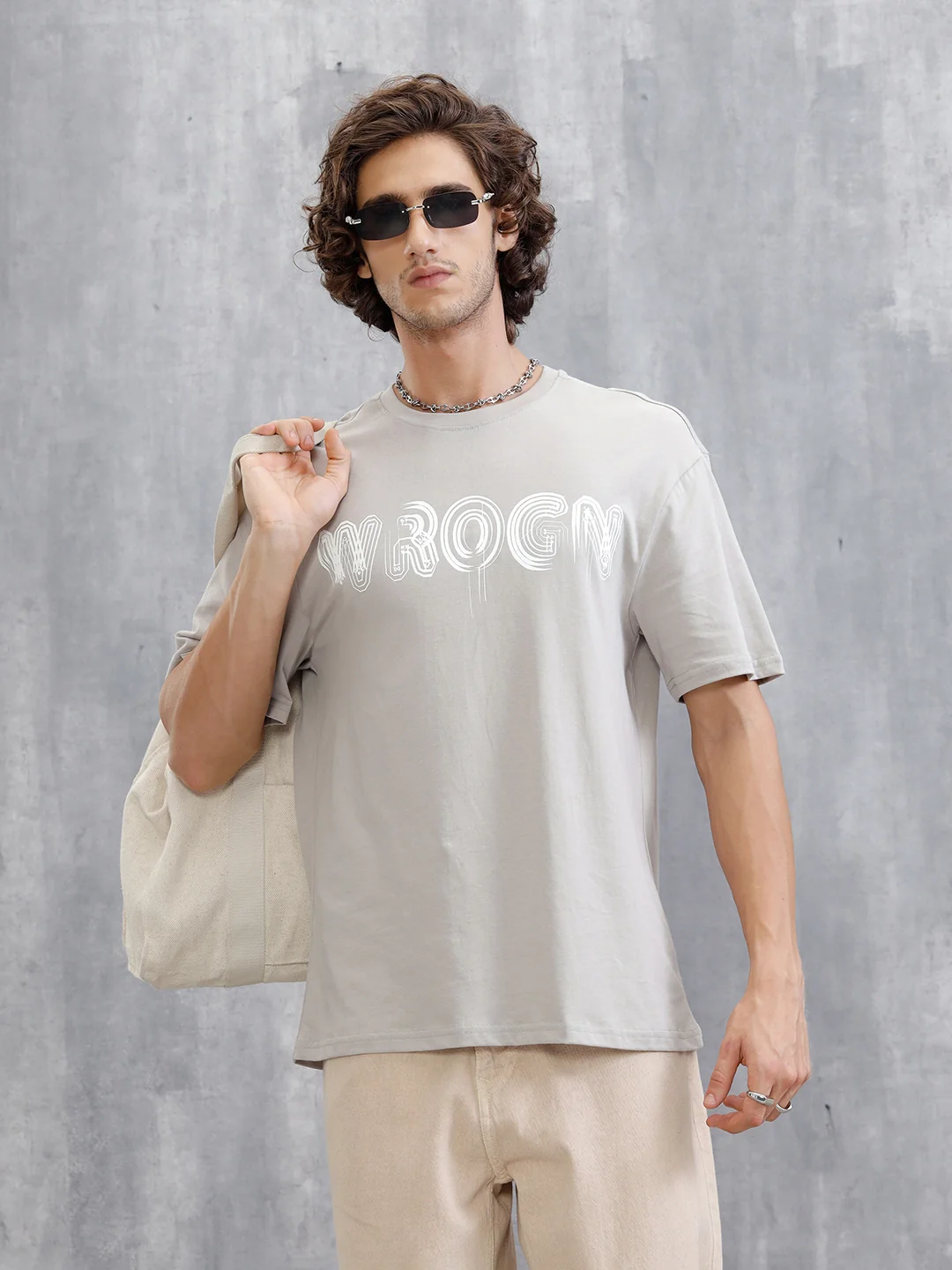 Typography Graphic Printed T-Shirt | Grey