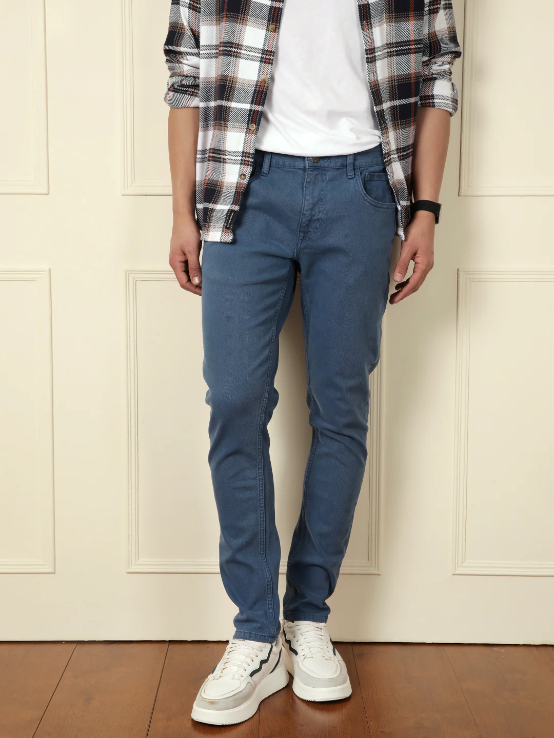Slim Tapered Coloured Denim Jeans | Blue