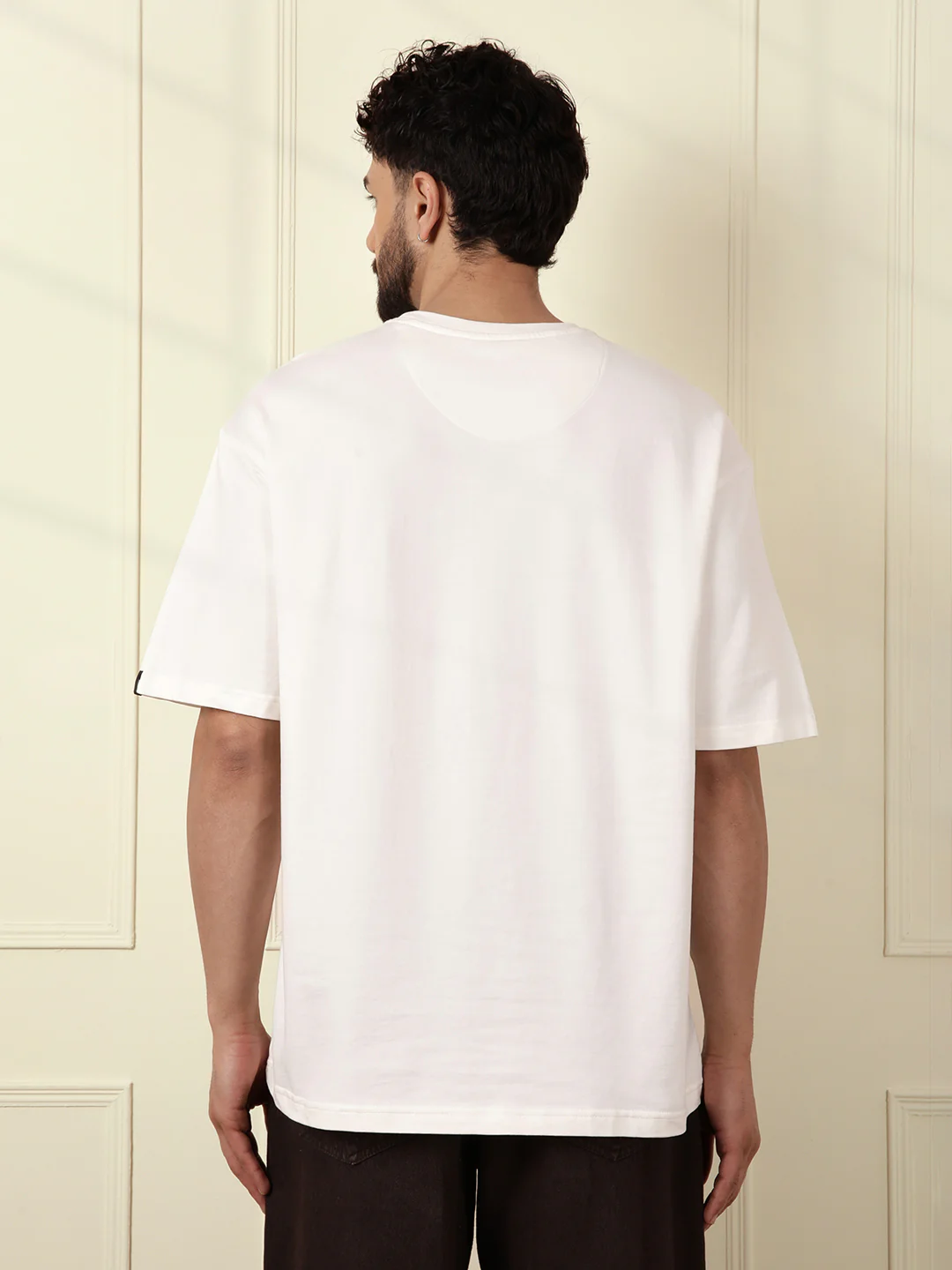 Heavy GSM Placement Print T-Shirt | Off White - Image 5