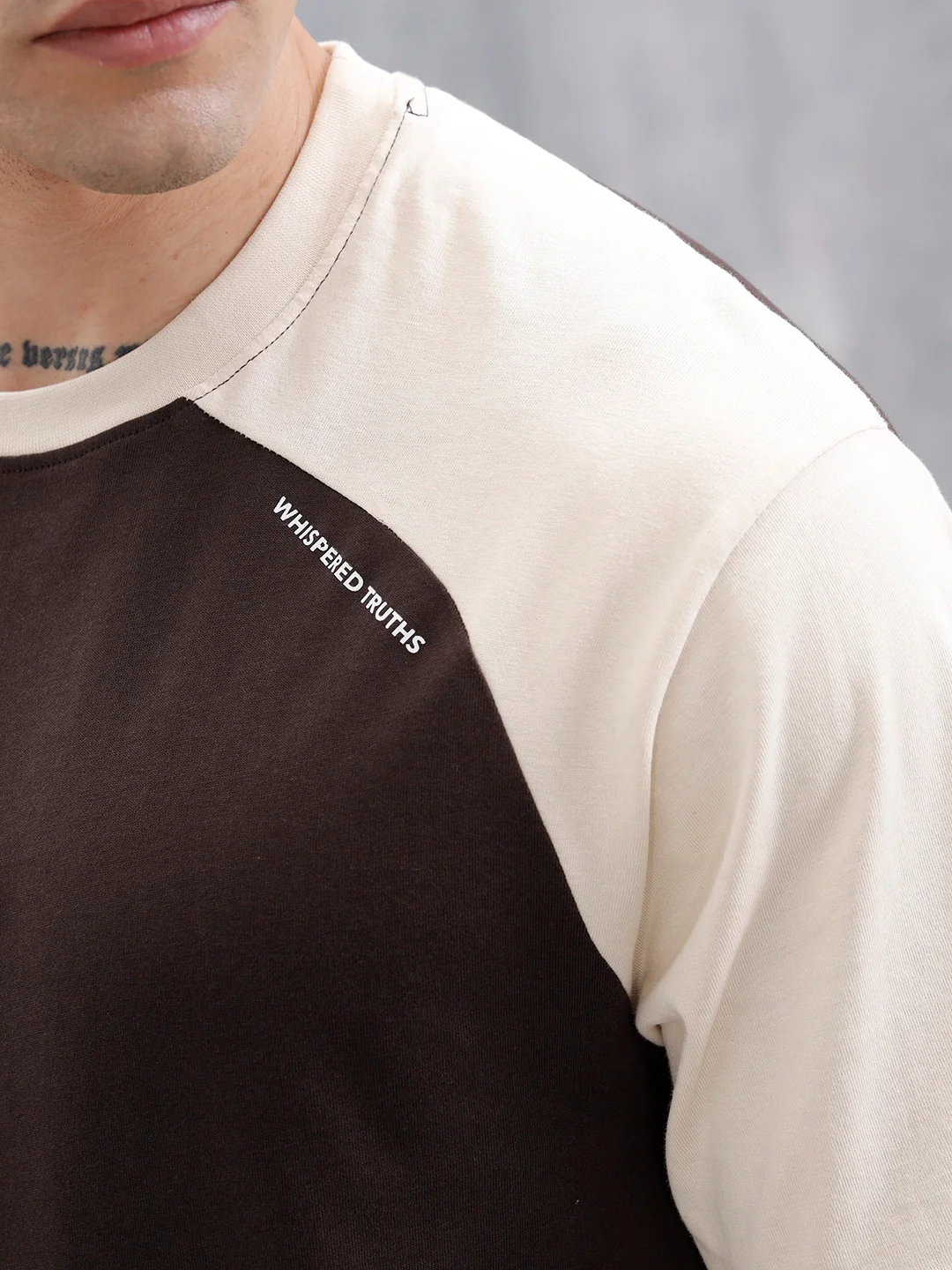 Wrogn Men's Casual Colorblocked T-Shirt | Dark Brown - Image 5