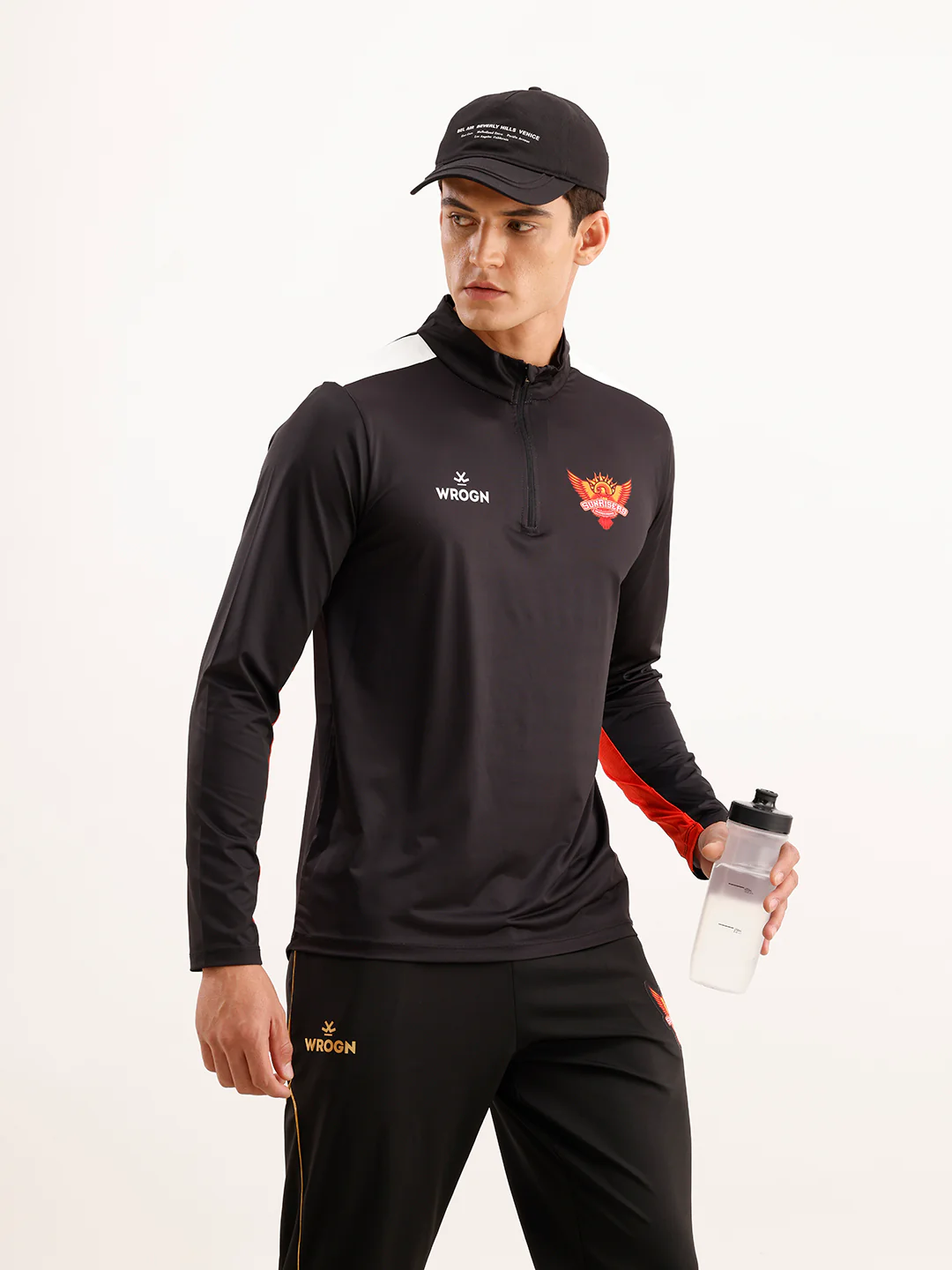 Wrogn x SRH Performance Quarter Zip T-Shirt | Black